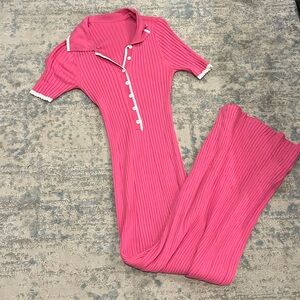 Pink bodycon maxi dress